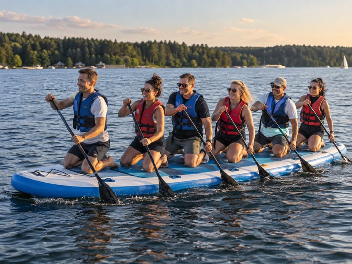 Большой SUP — вариант для корпоратива у воды